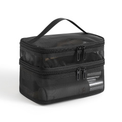 2024 new nylon mesh single and double layer cosmetic bag large capacity portable mesh toiletry bag cosmetics storage bag