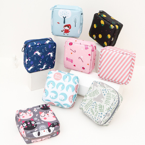 Sanitary napkin storage bag portable large capacity student napkin storage bag sanitary napkin pad storage menstrual packet