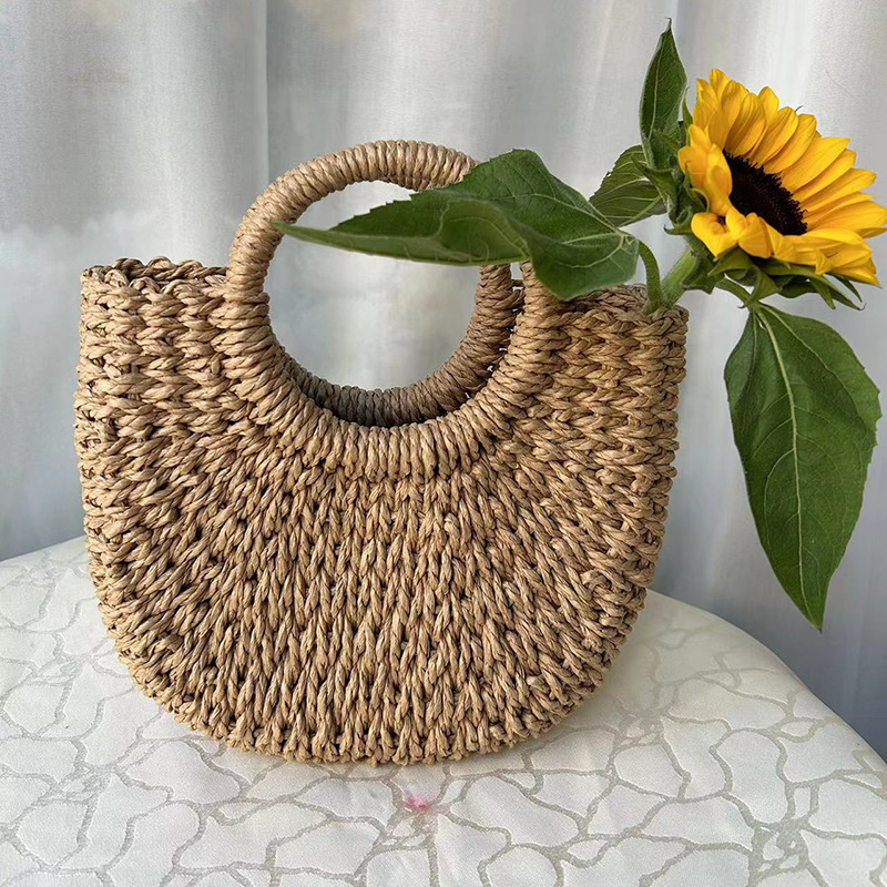 Yueliangbei fashionable and versatile woven women's bag travel large capacity women's handbag