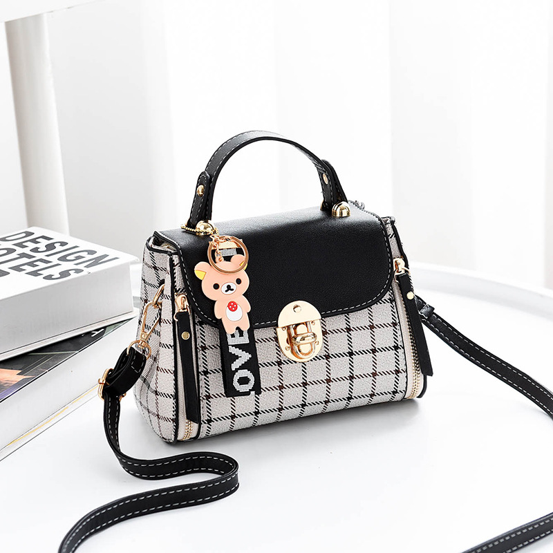 [Xiaoyu Bags] Plaid Handbag Women's Bag New Korean Style Crossbody Bag Small Square Bag Fashion Shoulder Bag