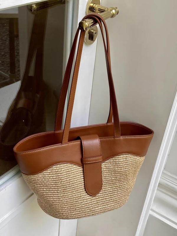 Straw Tote Bag Women's Large Capacity Mother-in-Law Bag 2024 Summer New Bag Casual Women's Bag Shoulder Bag Handbag
