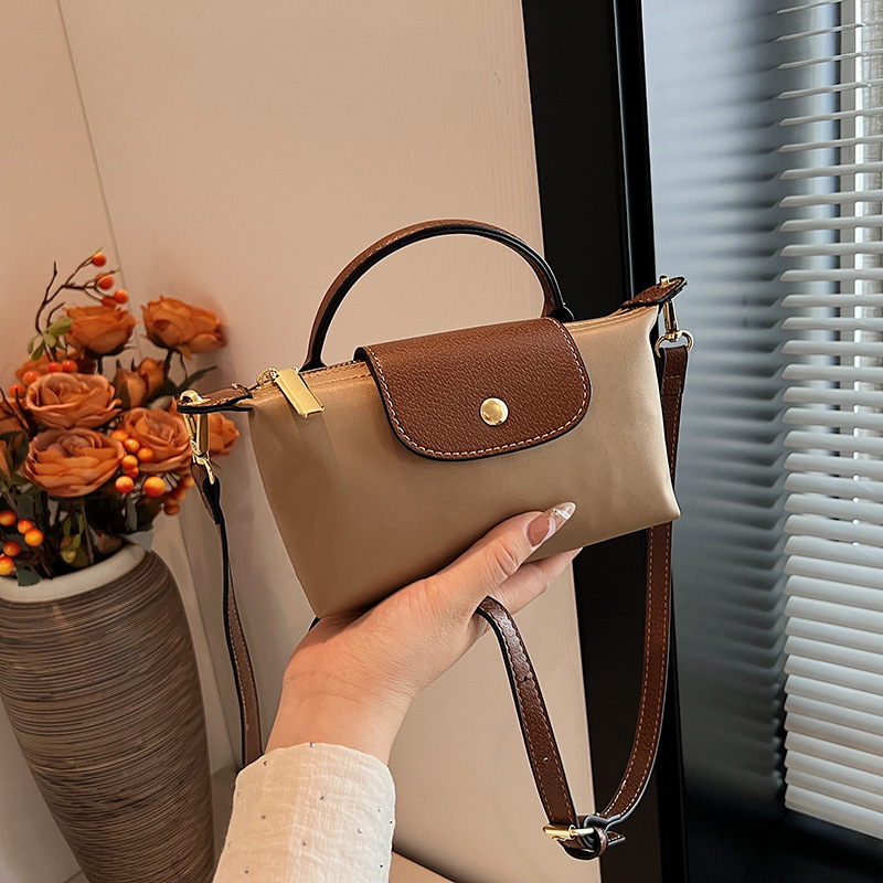 Retro fashion versatile cross-border hot style 2024 spring and summer women's bag shoulder crossbody hand carry high-end nylon dumpling bag