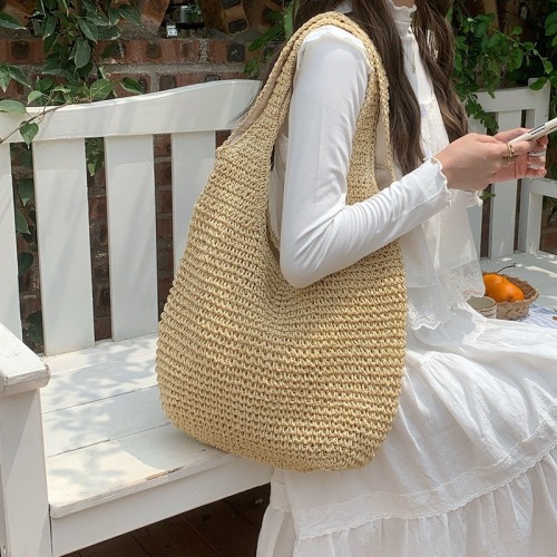 2024 Summer Original Resort Style Straw Bag Shoulder Bag New Tote Bag Large Capacity Casual Handheld Woven Bag