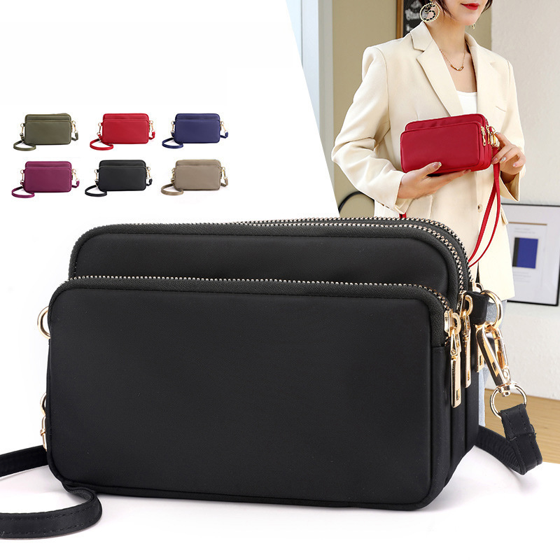 Nylon casual shoulder bag women's new compact portable simple crossbody bag outdoor commuting multi-layer middle-aged women's bag