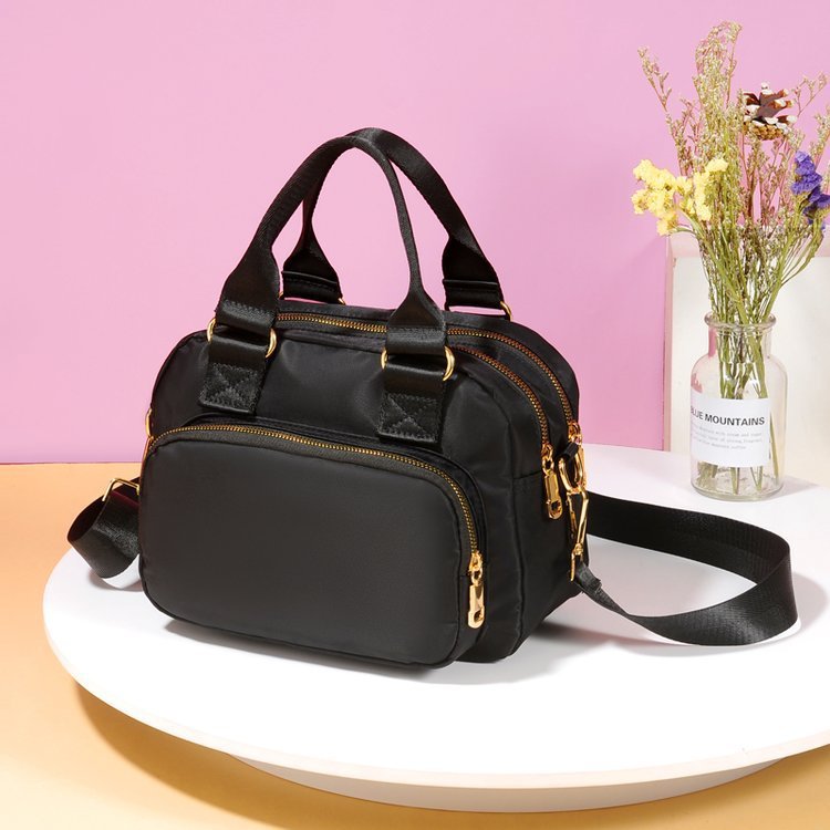 Waterproof nylon cloth shoulder crossbody bag canvas handbag women's bag lightweight mother's casual multi-port bag crossbody travel bag