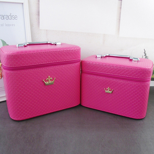 Large-capacity Korean cosmetic bag, cute small square bag, portable storage box, simple cosmetic box