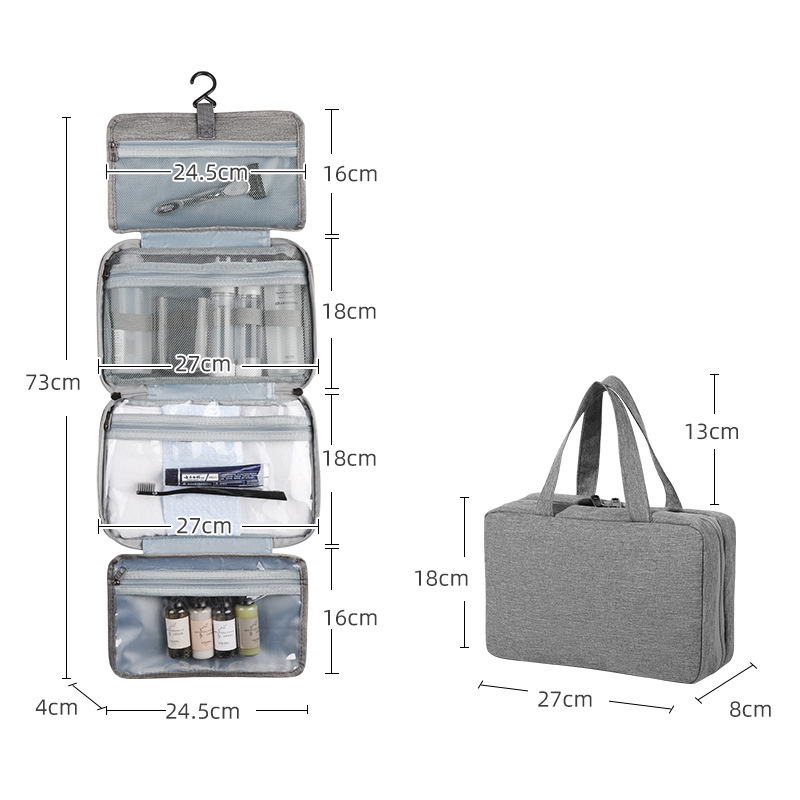Travel waterproof folding wet and dry toiletry bag for men, cosmetic storage bag, foreign trade cosmetic bag