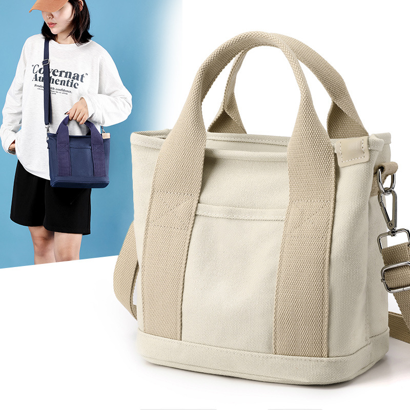 High-looking new Japanese canvas bag, fashionable and simple, large-capacity handbag, daily commuting multi-purpose lunch bag for women
