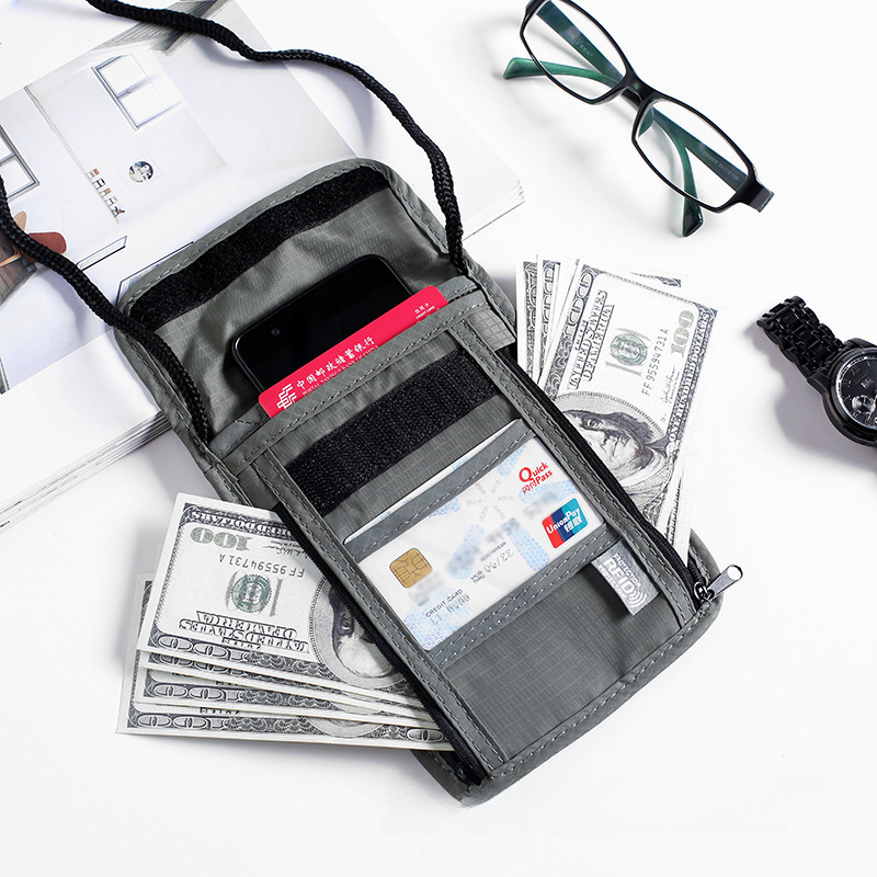 Anti-RFID ID bag, anti-theft brush shield, halter neck chest bag, anti-magnetic and anti-radiation card ID storage bag