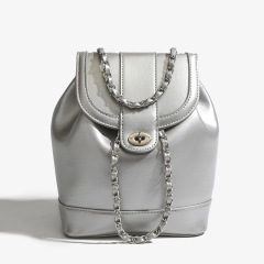 New style color matching backpack chain bag for girls, high-end Korean style chain backpack, ins style niche backpack