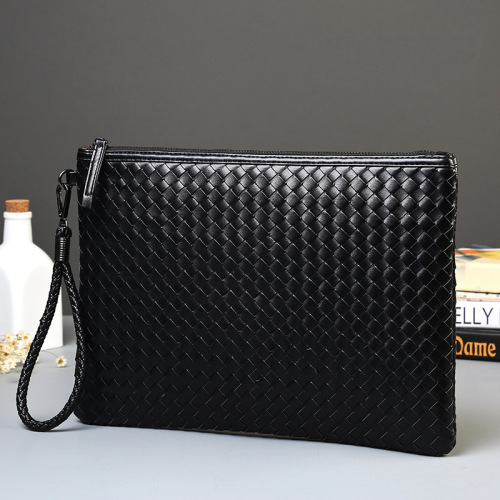 New Korean version of men's hand-woven trendy men's bag, fashionable women's envelope bag, iPad clutch bag, A4 file bag wholesale