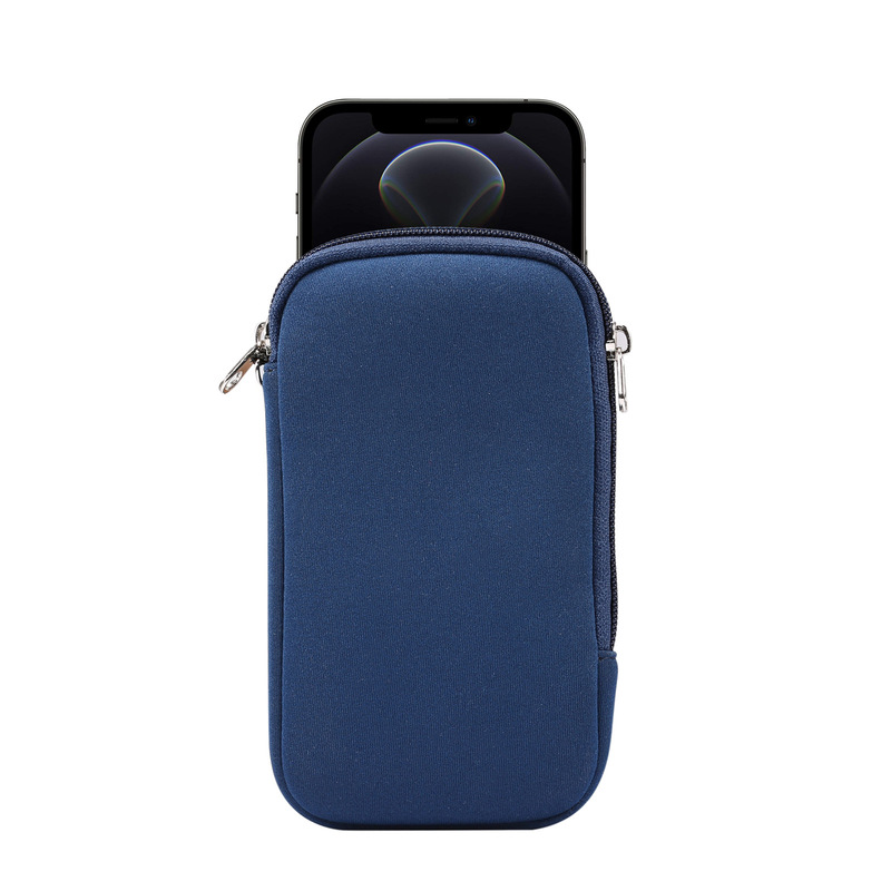 Suitable for iPhone mobile phone leather case, new elastic material zipper cover/mobile phone clutch bag, hanging neck mobile phone case