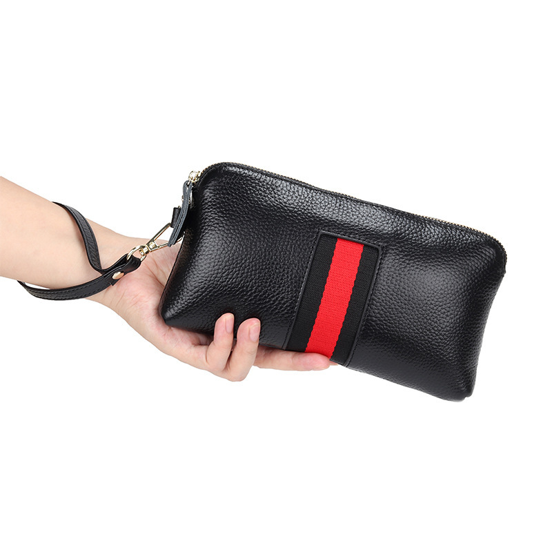 Genuine leather clutch bag, new style women's clutch wallet, large capacity small bag, clutch bag, versatile splicing wrist bag