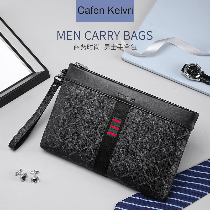 Handbag Men's Fashion Business Casual Men's Handbag Long Large Capacity High-end High-end Authentic Men's Bag Summer