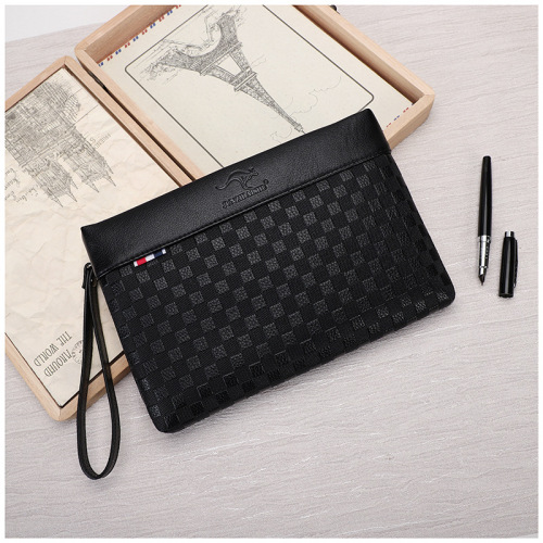 Men's handbag business casual large-capacity handbag men's soft leather IPAD clutch bag envelope bag trendy