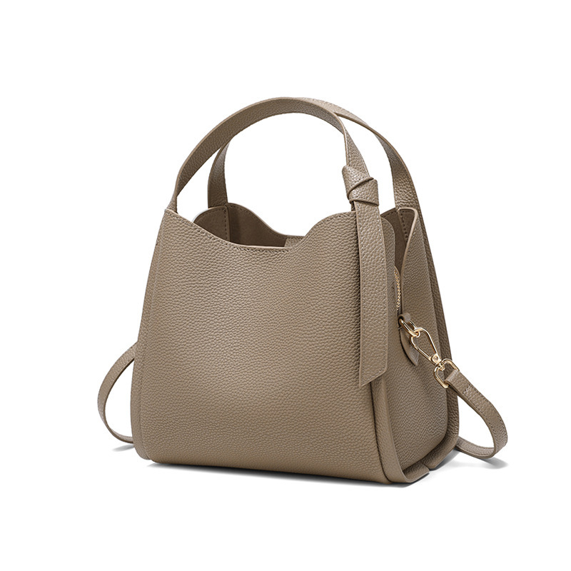 Genuine leather women's handbags 2024 new high-end large-capacity commuter bag women's bucket bag crossbody bag women