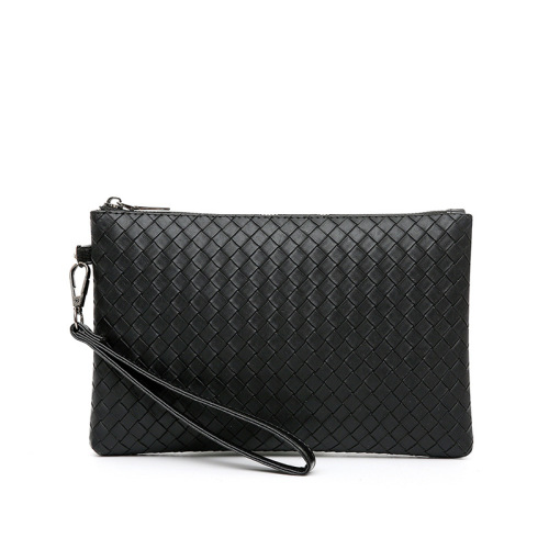 New men's woven clutch large capacity soft leather clutch envelope bag trendy business men's bag live source