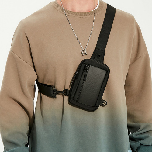 New single shoulder crossbody bag men's mini lightweight simple small shoulder bag mobile phone bag men's waist bag sports running chest bag