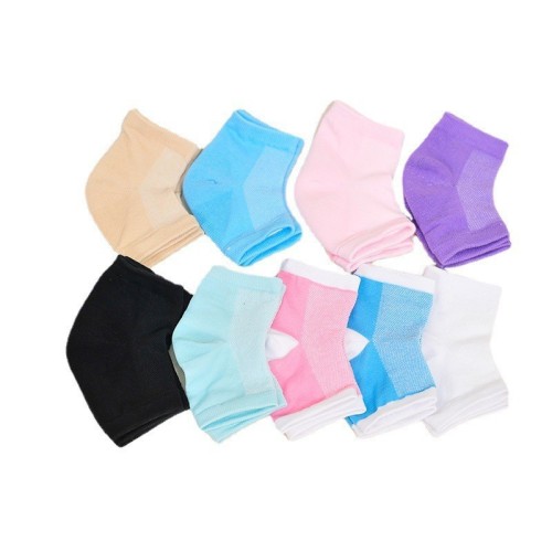 Unihealth cross-border socks moisturizing gel heel socks combed cotton gel socks half heel multi-color SPA socks