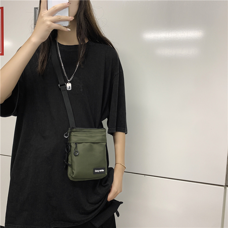 Summer new mobile phone bag trendy brand men's crossbody bag women's shoulder bag solid color street halter bag for men