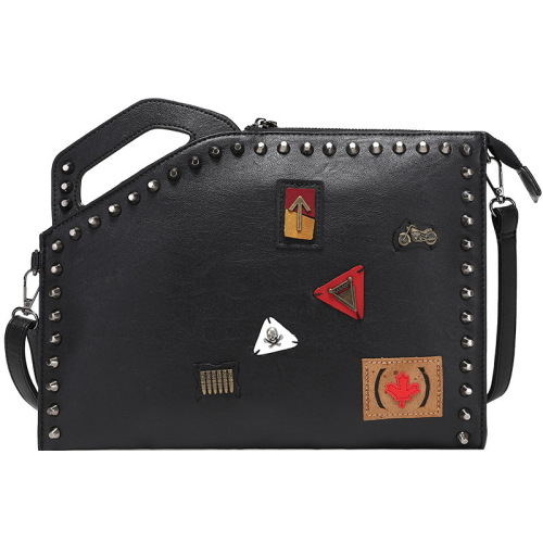 New trendy men's clutch bag, Korean style handbag, men's bag, street fashion shoulder bag, punk style clutch bag, trendy