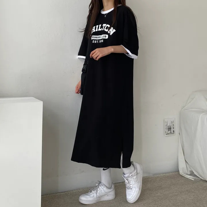 White dress casual Japanese short-sleeved T-shirt skirt student Korean style female color hot spring and summer new style