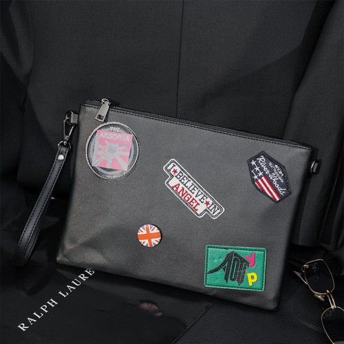 Korean style clutch bag, trendy badge clutch bag, men's and women's medal envelope bag, shoulder bag, iPad wrist bag new style