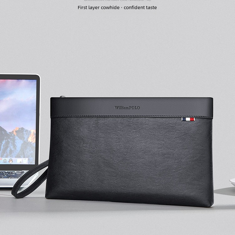 Emperor Paul Men's Clutch Genuine Leather Envelope Bag Business Large Capacity Clutch Bag First Layer Cowhide Bag Wholesale