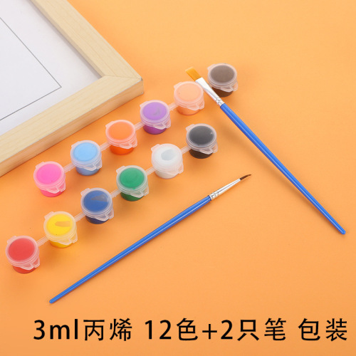 3ml 12-color paint children's DIY graffiti painting 3ml 6-piece 12-color packaging acrylic paint