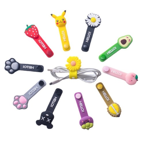 Creative cartoon fruit cute cable winder headphone data cable charging cable cable organizer hub for girls and students