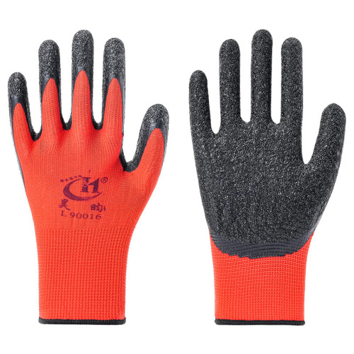 13-needle nylon latex wrinkled gloves anti-slip dipped thickened protective breathable frosted construction site handling labor protection gloves