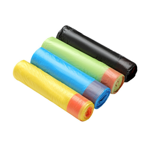 Manufacturer wholesale household drawstring garbage bag thickened colorful automatic drawstring portable disposable plastic bag