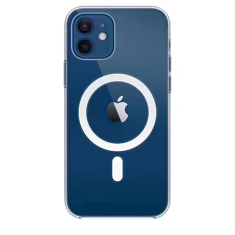 Suitable for iPhone15 original transparent mobile phone case Apple 14pro magnetic charging magsafe anti-fall 13 protective cover