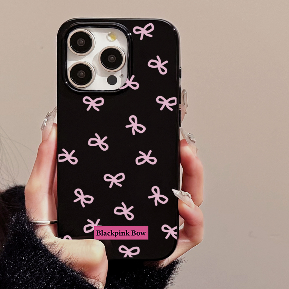 ins style pink bow iphone15promax mobile phone case apple 14 suitable for 11 soft 13 silicone x sweet cool