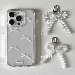 In spring, the simple ballet style bow pendant mobile phone case is suitable for 15promax/14 new iPhone1