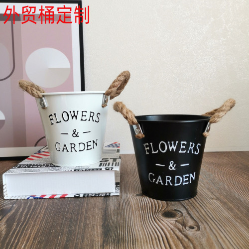 Metal bucket, iron bucket, small iron bucket, succulent flower pot, desktop storage flower bucket, iron flower pot