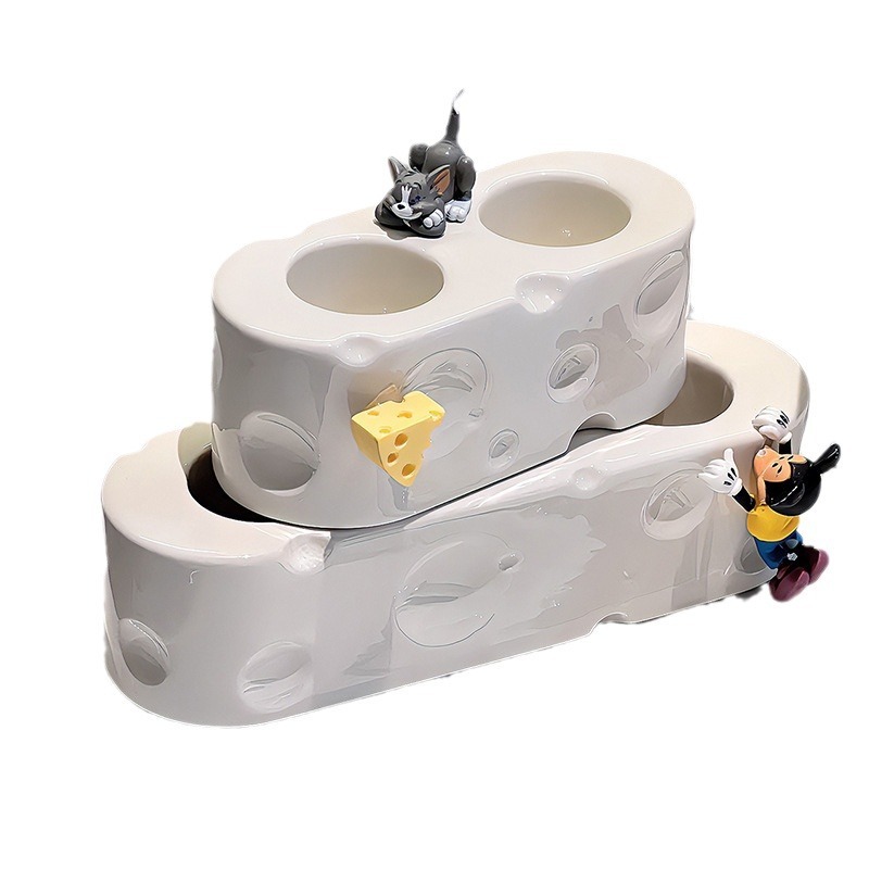 Bathroom sink electric toothbrush toothpaste shelf storage rack light luxury bathroom sink ceramic storage rack