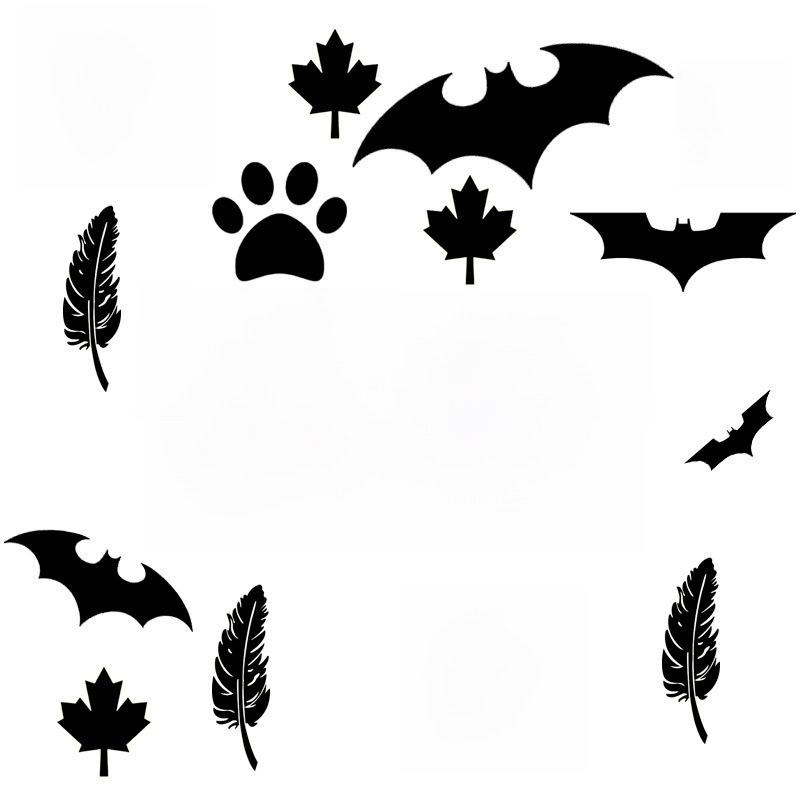 Personalized creative car stickers feather leaves body modification reflective car stickers electric vehicle decoration blocking scratch stickers