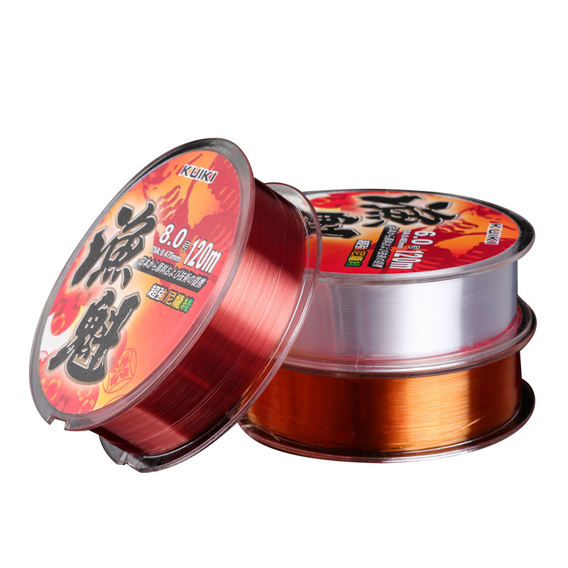 Yukui factory direct sales 120m fishing line, nylon line fishing line, throwing rod, Yuantou Huku super strong black pit fishing line