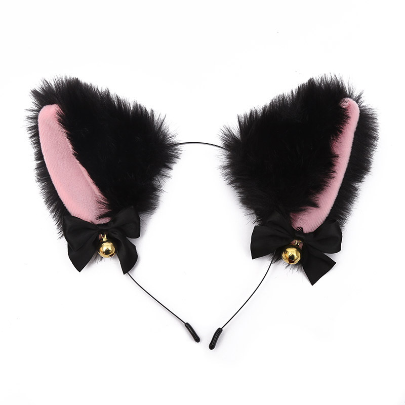 New plush bells, cat ears, headbands, headbands, cute cat-shaped girly heart hair clips, hair accessories wholesale