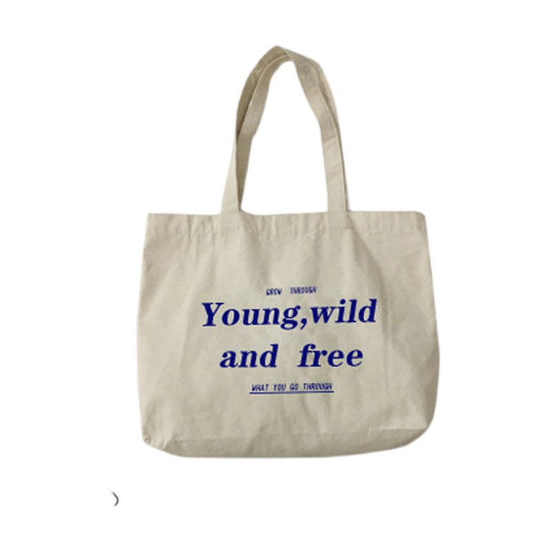 Fashion trend women's portable canvas bag wholesale shoulder ins Korean capacity shopping canvas bag customization