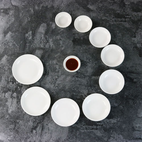 Commercial pure white ceramic small dish, small flavor dish, side dish, bone dish, hotel breakfast shop, ink dish, porcelain palette, Chinese painting