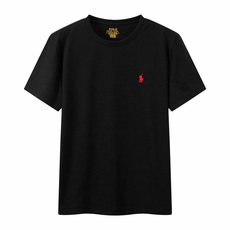 Summer new pure cotton round neck short-sleeved men's T-shirt solid color pony logo casual fashion half-sleeved bottoming shirt