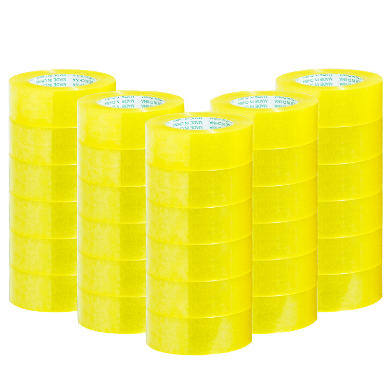 Transparent tape large roll manufacturer whole box wholesale express packaging and sealing wide tape small batch yellow sealing tape