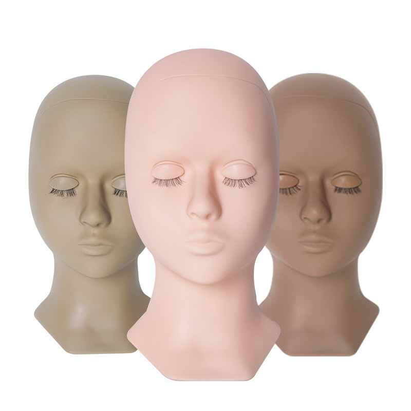 Detachable eye-changing head mold grafting eyelashes practice silicone mannequin head realistic eyelids manufacturer direct sales export model