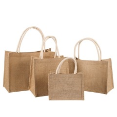 Unprinted linen bag logo linen handbag sack environmentally friendly shopping bag lunch box bag cotton and linen bag jute bag