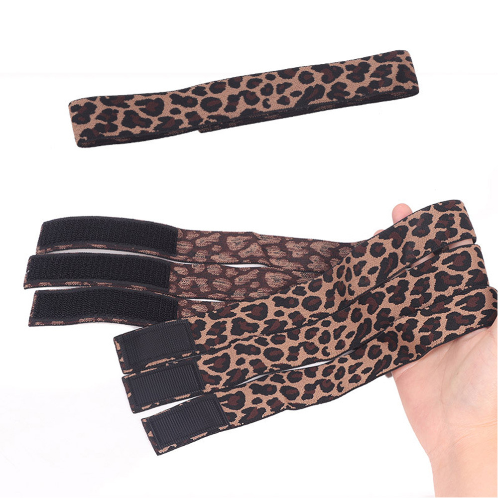 Headband elastic band wig edge fixing band Velcro elastic band leopard print elastic hair band Amazon hair band