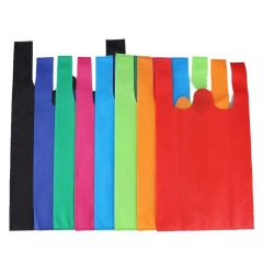 Hand-held vest non-woven bag supermarket folding shopping bag custom advertising gift bag printed logo non-woven bag