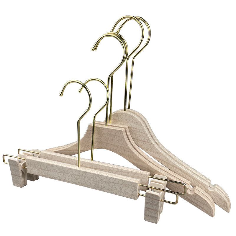 Beech wood clothes hangers for clothing stores, imitation wood clothes hangers for children and women's clothing, imitation wood log color clothes hangers, large clothes hangers wholesale