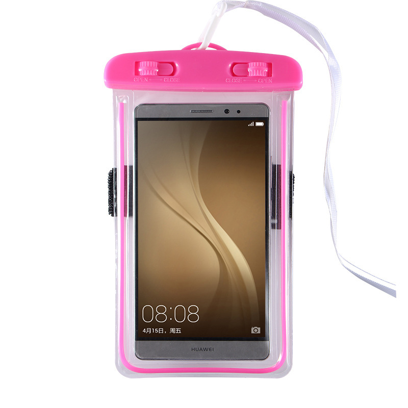 Mobile phone waterproof bag diving cover touch screen universal OPPO Huawei vivo swimming takeaway rainproof luminous armband factory
